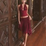 Diana Midi Skirt Burgandy