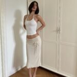 Eleni Midi Skirt Chiffon Ivory