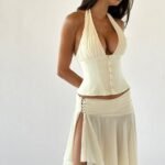 Lisa Button Up Top Ivory